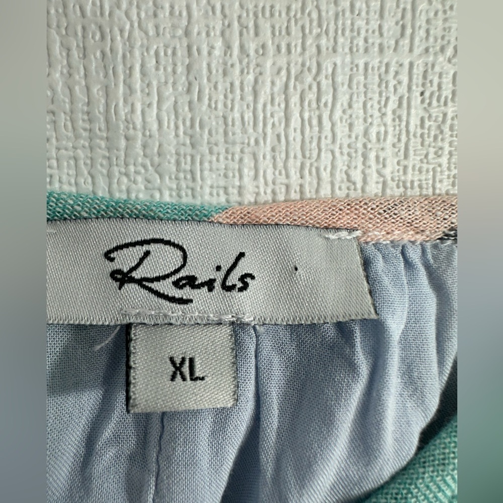 Rails Ari Dress Multi Colored Stripe Linen Blend … - image 7